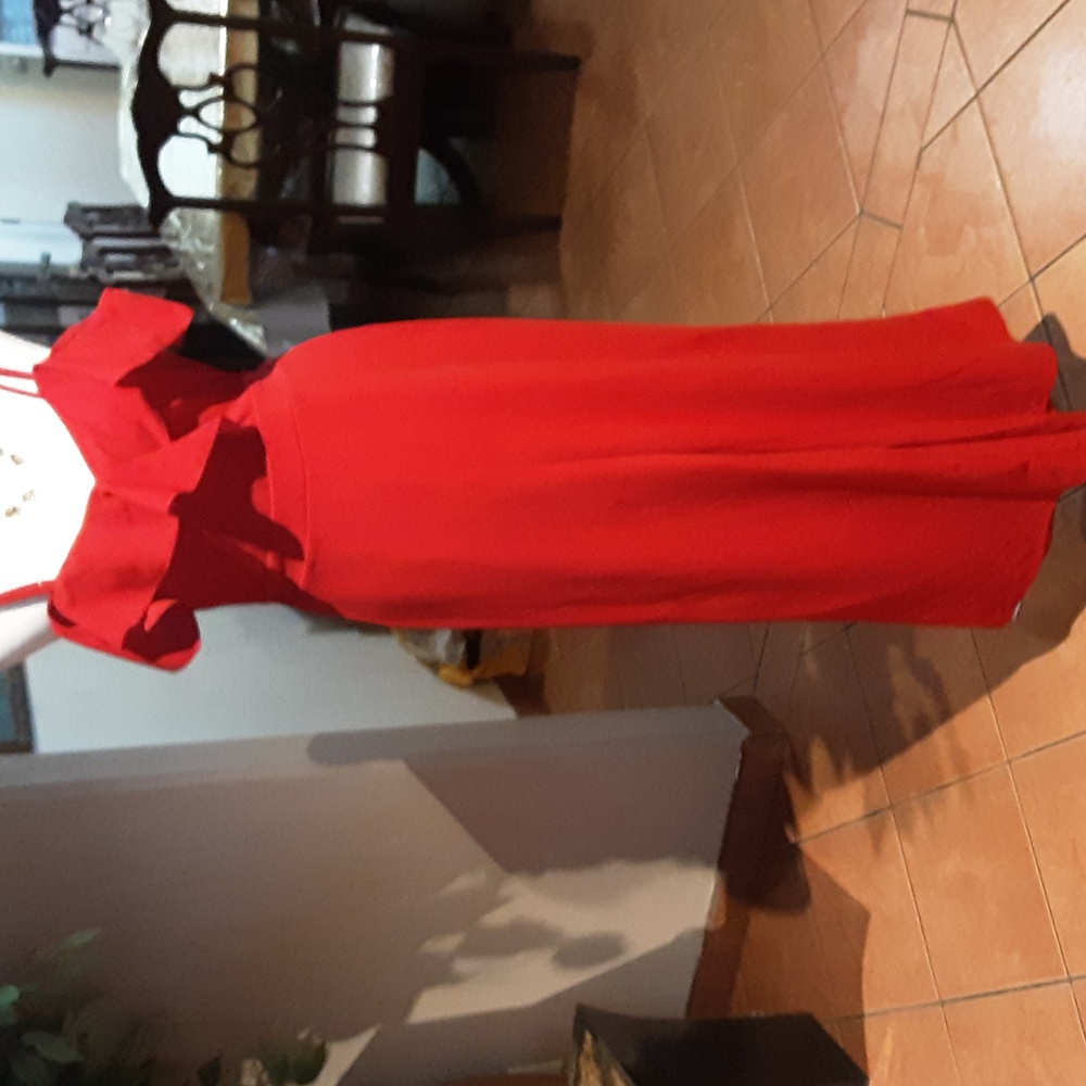 SHEIN Orange Red Ruffled Rompers - Picture 6 of 10